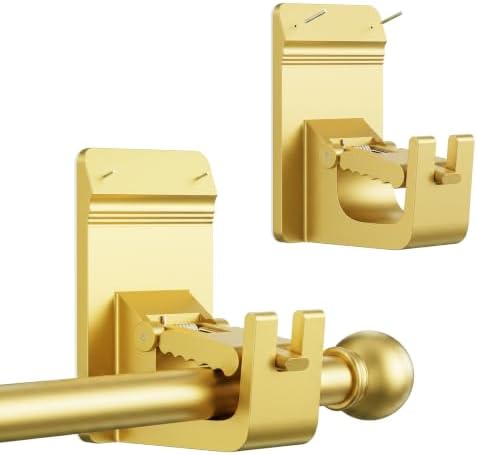 Universal Heavy Duty Curtain Rod Brackets, No Drill Curtain Rod Brackets by CTBOM