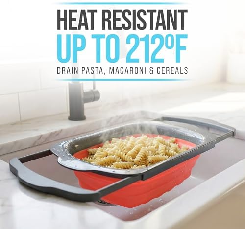 Comfify Coral XL Collapsible Silicone Over Sink Colander – 6 Quart - Image 7
