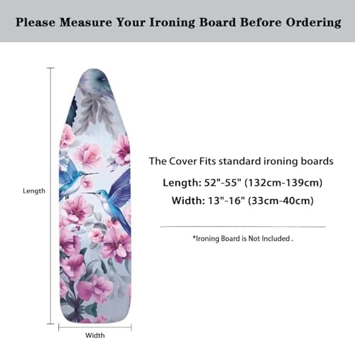 Hummingbird Flower Ironing Board Cover and Pad Standard Size Padded Iron Board - Image 6