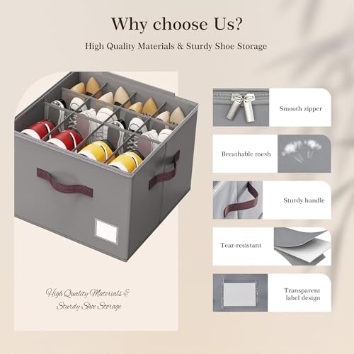 Criusia Shoe Organizer for Closet, 3 Pack Shoe Organizer - Image 4