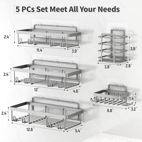 Liuoud 5 Pack Shower Caddy for Inside Shower - Image 5