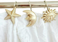 Twofishes Home Fashion Gold Sun Moon Star Shower Curtain Hooks S/12 Decorative by Twofishes