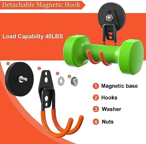 Heavy Duty Magnetic Garage Hooks, 4 Pack 2.59 Inch Large Neodymium Magnet Hooks - Image 7