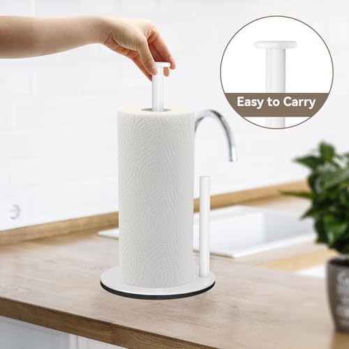 White Paper Towel Holder, Stainless Steel, - Image 3
