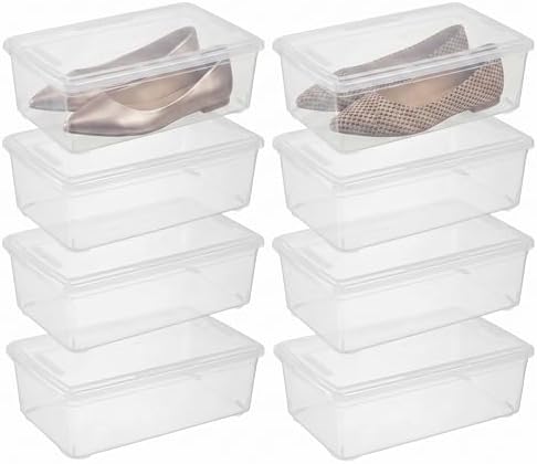 novelinks 8 Pack 6 Quart Clear Plastic Storage Bins by novelinks