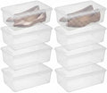 novelinks 8 Pack 6 Quart Clear Plastic Storage Bins by novelinks
