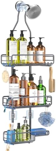Skyapex Shower Caddy Hanging Bathroom Organizer: Over Head Adjustable Rack by Skyapex