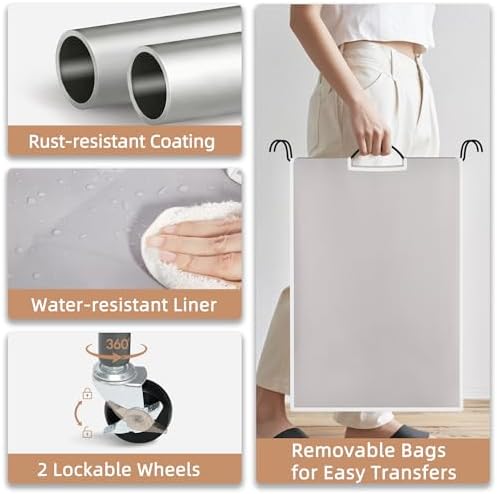 STORAGE MANIAC Laundry Sorter 4 Section, 47.5 Gal Laundry Hamper - Image 4