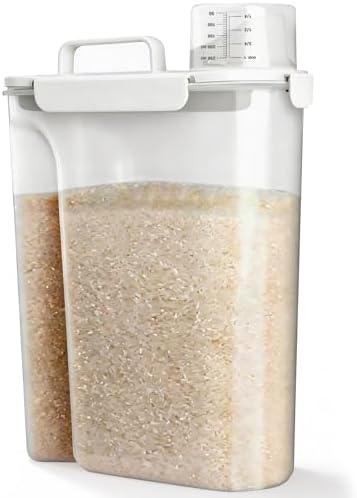 Viretec Rice Storage Container, 15 to 20lb Dry Food Airtight Dispenser by Viretec