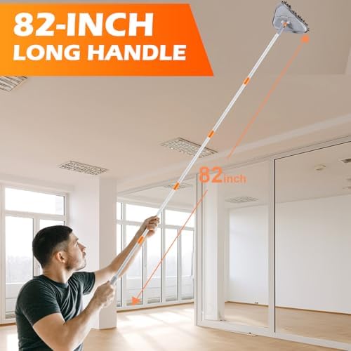 RONSUNG Wall Cleaner Mop, 82-Inch Handle, Baseboard Cleaner Tool, 4 Pads - Image 3