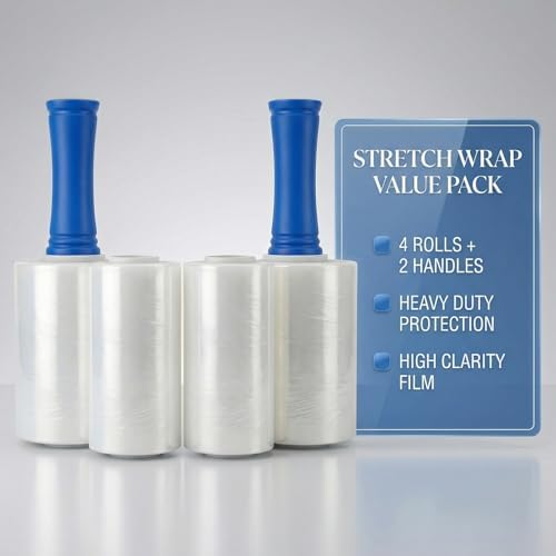 4 Pack Stretch Wrap for Moving, 5 Inch x 1000ft 80 Gauge, Heavy Duty Clear - Image 5