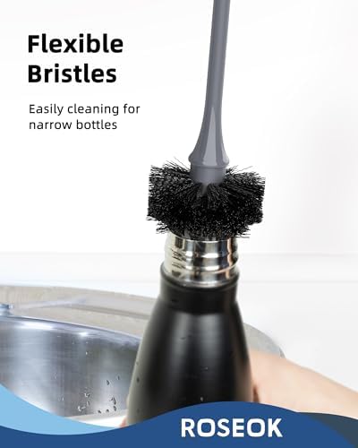 ROSEOK Bottle Brush, Water Bottle Brush, Flexible Bottle Brush, Cup Cleaner - Image 3