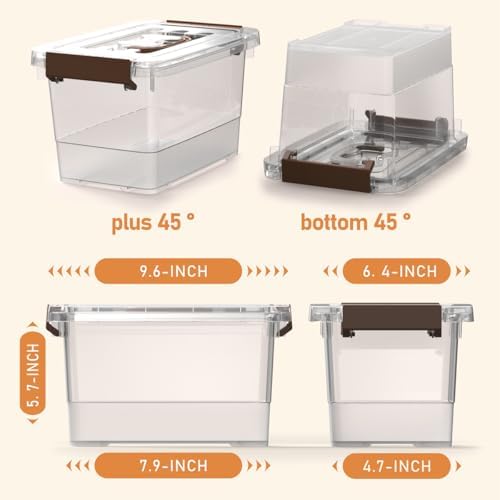 8 Pack Plastic Storage Latch Bins, 4 Quart Clear Plastic Handle Box - Image 2
