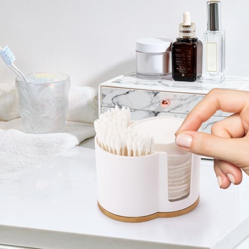 Tbestmax Qtip Dispenser 2-Grid Cotton Ball, Round Pads Holder - Image 5