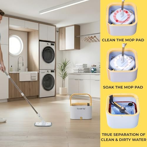 True & Tidy TrueClean Spin Mop 2.0 w/Detachable Bucket & Foldable Mop Head - Image 5