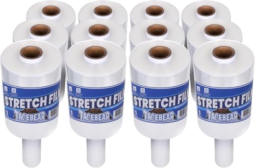 TAPEBEAR Stretch Wrap Film 4" x 1000Ft Shrink Wrap Roll by TAPEBEAR