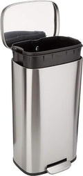 Amazon Basics MEDIUM Trash Can, 7.9 Gallon, Smudge Resistant Rectangular Bin by AmazonBasics