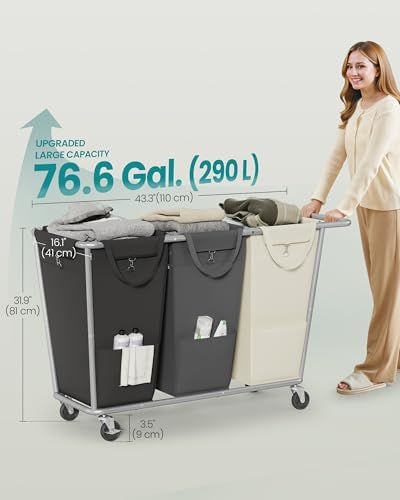 SONGMICS 3-Section Laundry Basket - Image 6