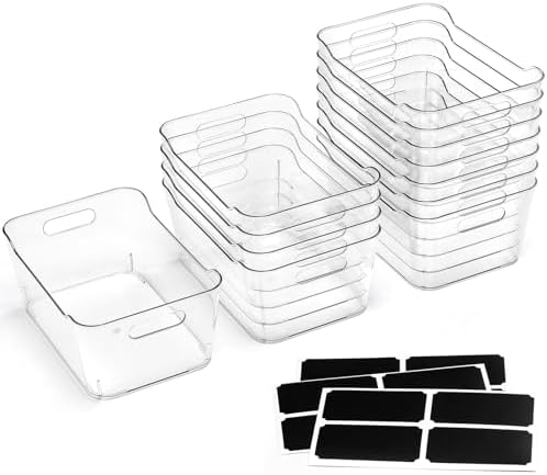 12 PACK Multi-Use Clear Plastic Storage Bins - Image 2