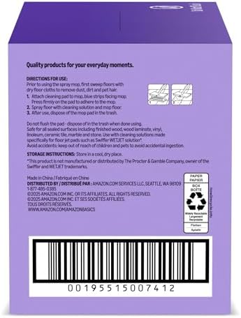 Amazon Basics Floor Mopping Dry Pads, Super Absorbent, Fits Swiffer WetJet - Image 5