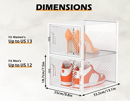 SIMPDIY XL Clear Shoe Storage Boxes, Stackable Shoe Organizer - Image 3
