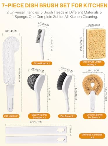 7 Pack Kitchen Cleaning Dish Brush Set - Image 2