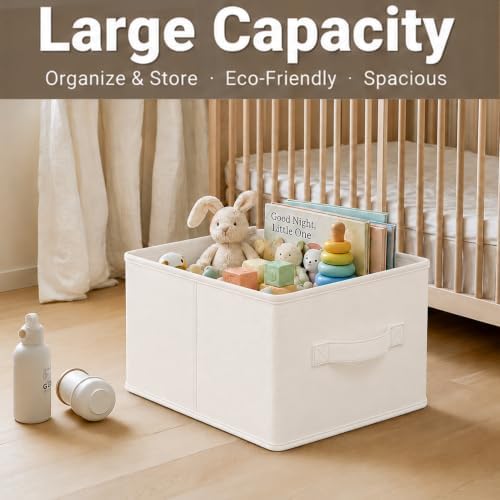 3-Pack Closet Storage Bins, Foldable Fabric Storage Baskets - Image 6