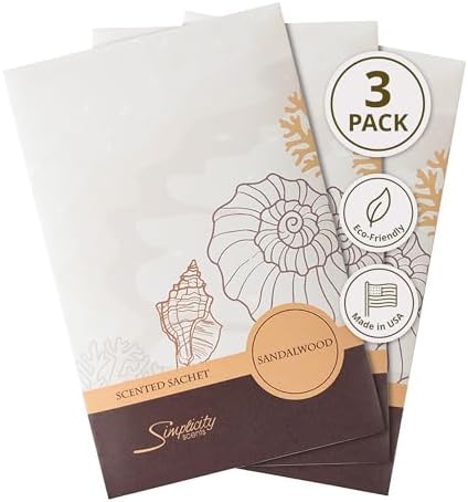 Sandalwood Scented Sachets Pack of 3, Everyday by FloralSimplicity