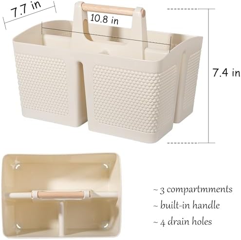 rejomiik Plastic Shower Caddy, Portable Shower Basket - Image 3