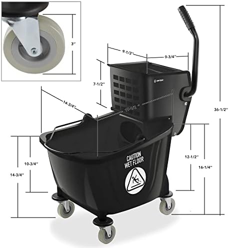 Dryser Commercial Side Press Wringer Combo Mop Bucket, 33 Quart - Image 5