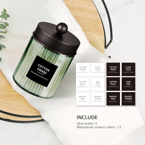 3 Pack Apothecary Jar Canisters Bathroom Vanity Organizer - Image 4
