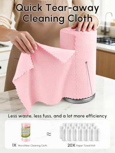 Microfiber Cleaning Cloths Roll 225 Pack 12x12 Inch Lint Free - Image 2