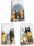 3 Pcs Cute Cat Kitchen Towels, Funny Cats Gifts Absorbent Hand Towels-04 by Jztco