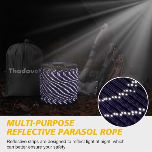 Reflective Paracord Rope 850Ib, 50/100/200/500/1000ft 4MM 11 Strand para Cords - Image 4