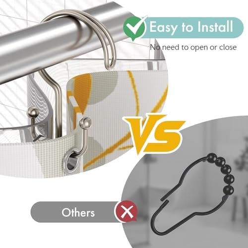 Bathway Nickel Shower Curtain Hooks Ring, Rust Proof Metal Shower Hooks - Image 4