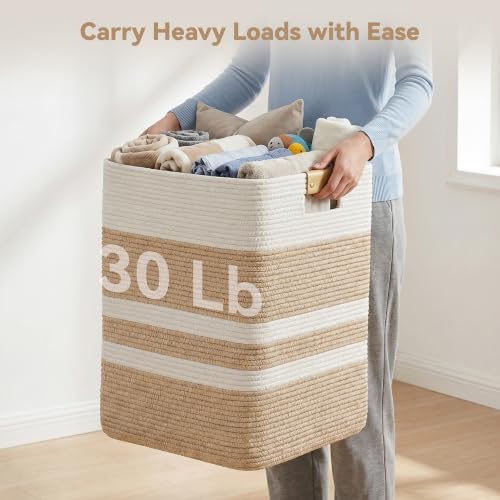 Nunsino 90L Laundry Basket, Cotton Rope Laundry Hamper - Image 6