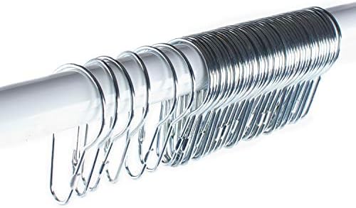 Super Z Outlet Silver Metal Shower Curtain Style Hanging Clip Chain Hooks - Image 3