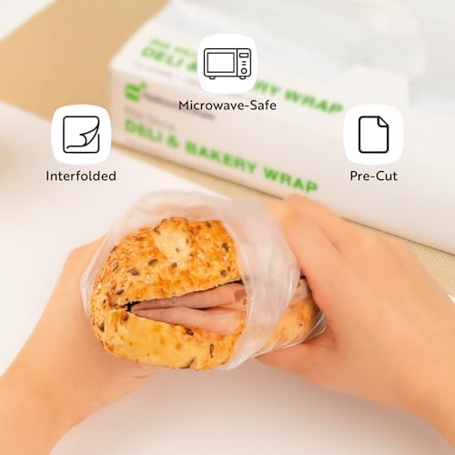 Restaurantware Plastic Food Wraps 10000 Pack of 10.75" x 12" Pre-Cut Clear - Image 4
