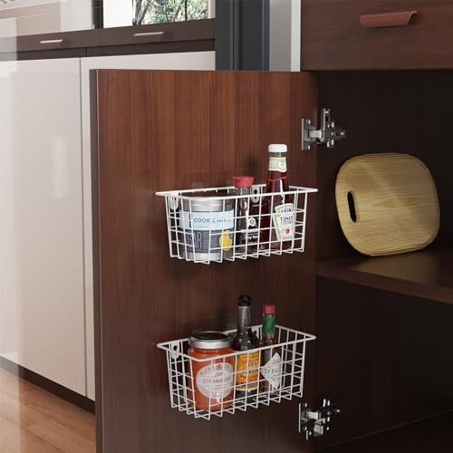MaraFansie Hanging Wire Baskets Kitchen Storage Basket Adhesive and Screws - Image 5