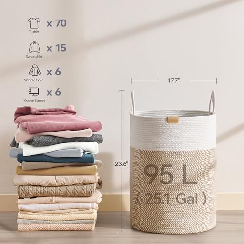 Nunsino Laundry Hamper 95L, Large Laundry Basket - Image 6