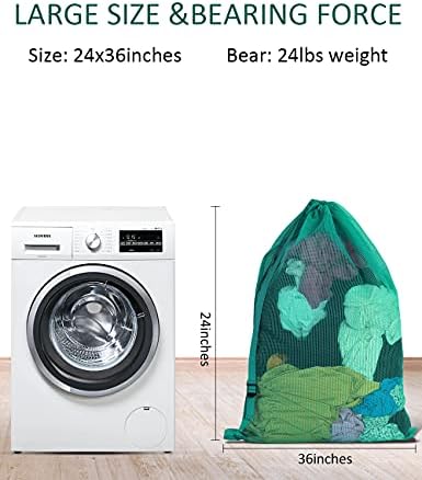 Mesh Laundry Bags with Adjustable Shoulder Strap, Drawstring Closure, Mixed - Image 4