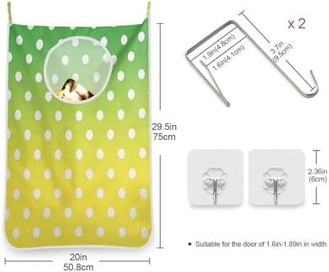 1PC Hanging Laundry Hamper Bag Over the Door Laundry Hamper Wall Hamper Large - Image 3