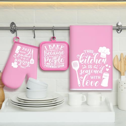 Sratte 6 Pcs Kitchen Decor Accessories Set, Light Pink - Image 2