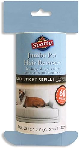 Spotty Jumbo Extra Sticky, Adhesive Lint Roller Refill, Pet Cat & Dog Hair by RoyalPetIncorporated