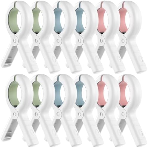 Senbowe 12 Pack Beach Towel Clips, Pool Chair Clips, Heavy Duty Plastic Clothes by Senbowe
