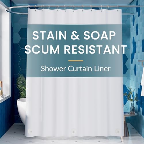 Titanker White Shower Curtain Liner 72 x 78 Long Plastic Shower Liner PEVA by Titanker