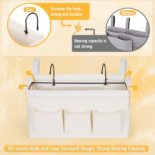 Lilithye Bedside Caddy, Bedside Storage Bag Hanging Organizer - Image 5