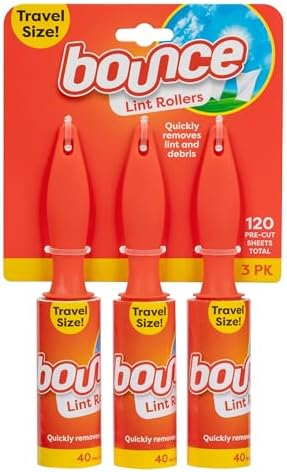 Bounce Travel Lint Rollers, 3 Pack, Quickly Removes Lint and Debris, 120 by Bounce