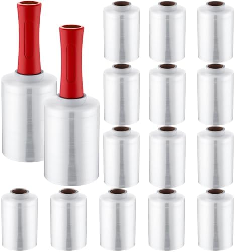 Jutom 16 Pcs Mini Stretch Film Industrial Shrink Wrap Roll Plastic Film by Jutom