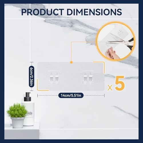 YASONIC 5-Pack Shower Caddy Adhesive Replacement - Image 5